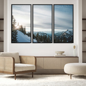 Snowy Mountain Wall Art Canvas Print – Frosty Peaks Alpine