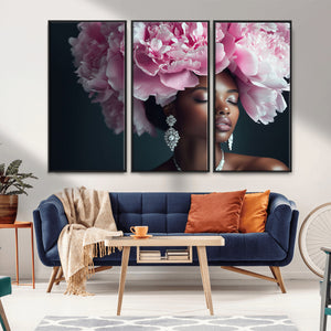 Black Beauty Petal Crown Wall Art Canvas Print – Floral