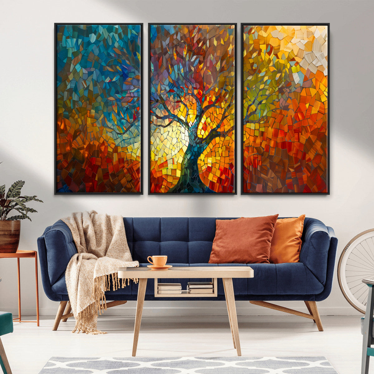 Yggdrasil Tree of Life Mosaic Stained Glass Wall Art, Tree
