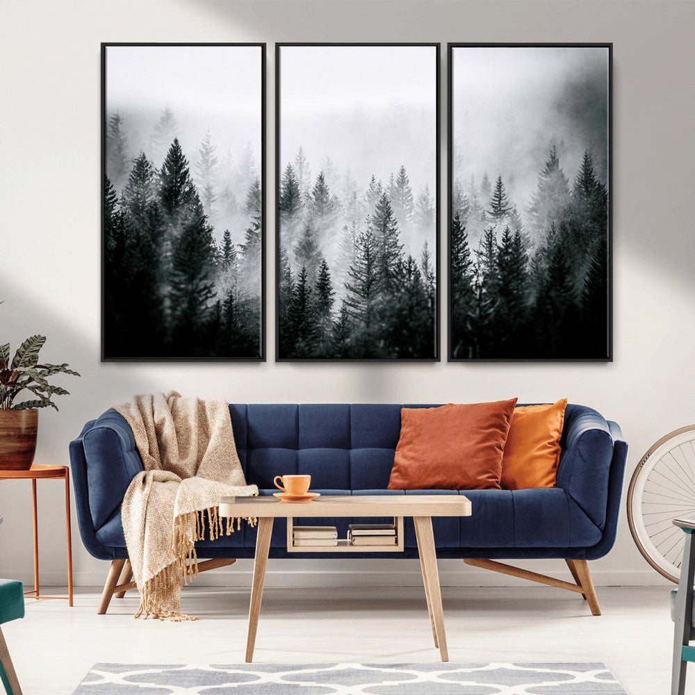 Minimal Beach Wall Art Canvas Print – Framed Ocean Swimming