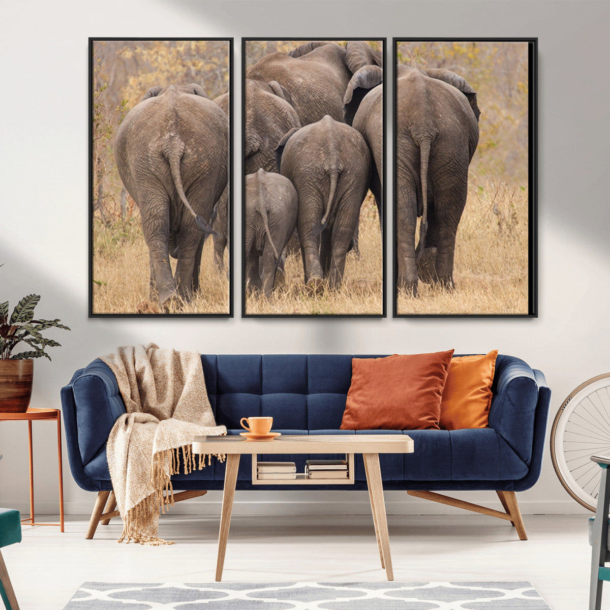 Wild Elephant Wall Art Canvas Print