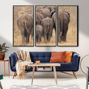 Wild Elephant Wall Art Canvas Print