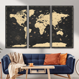 World Map Canvas Print – Detailed Map of the World Wall Art