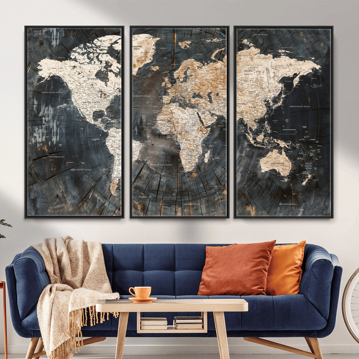 World Map Canvas Print – Detailed Map of the World Wall Art