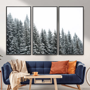 Misty Mountain Forest Canvas Print, Foggy Pine Trees Nature