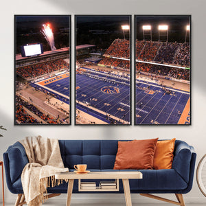 Boise State Stadium Large Wall Art Canvas Print for Living
