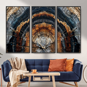 Abstract Wood Grain Canvas Print, Tree Ring Pattern Wall