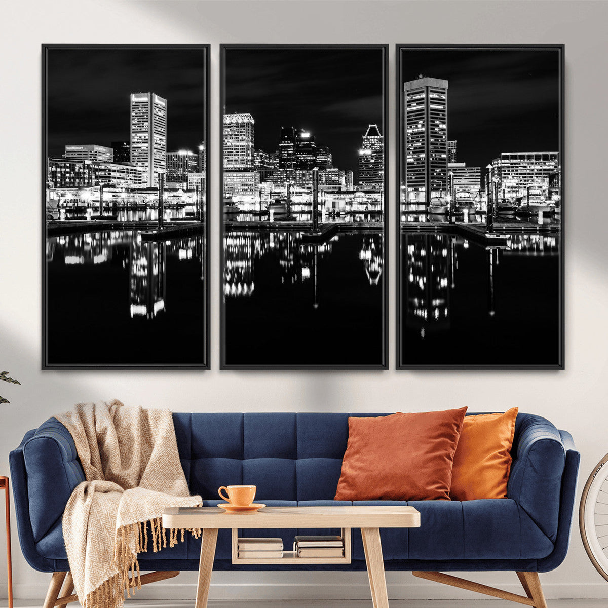 Baltimore Skyline Wall Art Canvas Print, Baltimore Downtown
