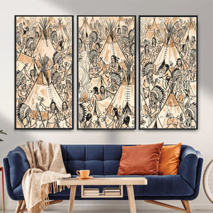 Native American Indian Wall Art Canvas Print - Abstract