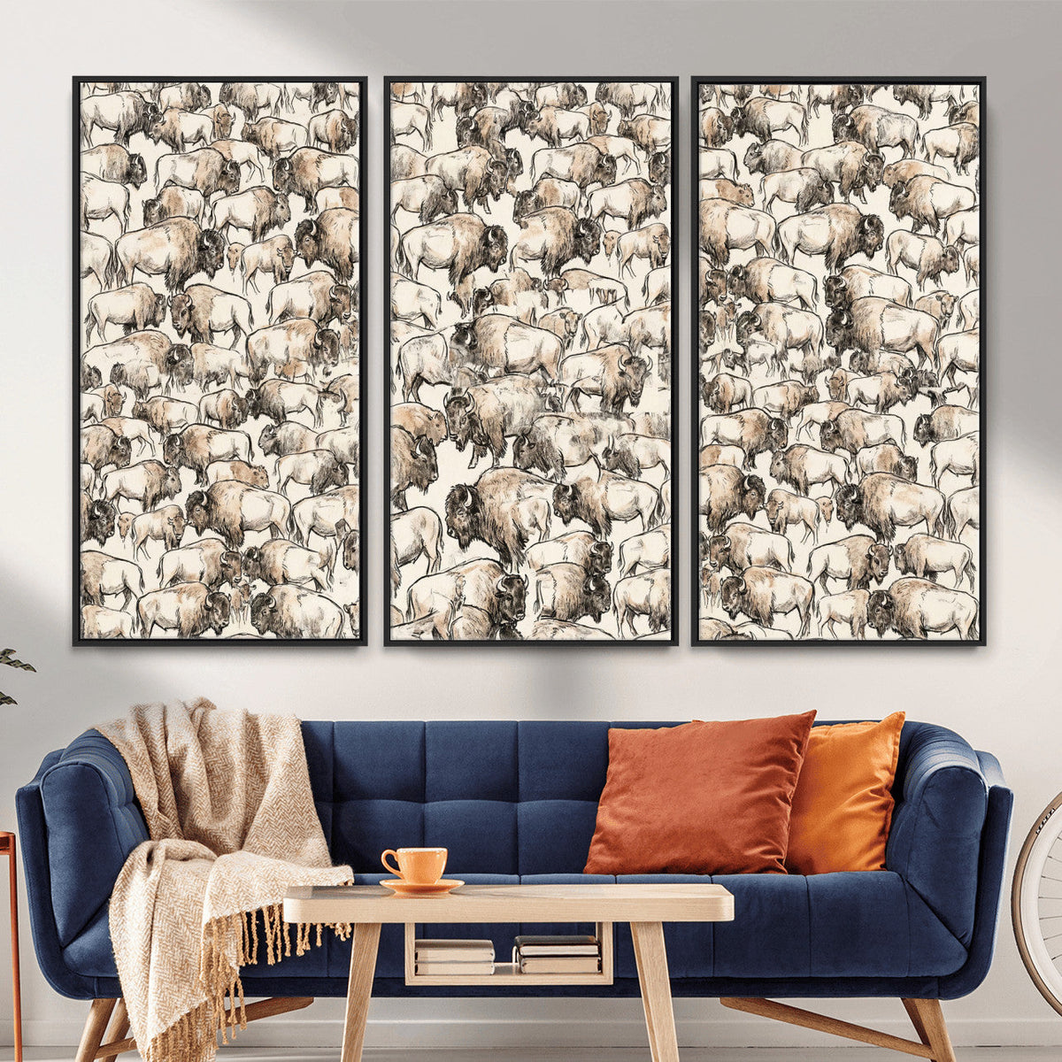 American Bison Canvas Print - Abstract Buffalo Wall Art