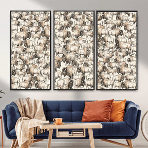 American Bison Canvas Print - Abstract Buffalo Wall Art