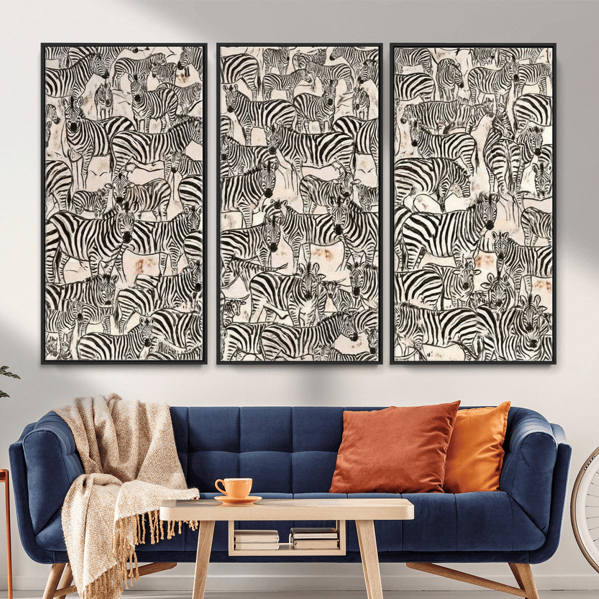 Abstract Zebra Wall Art Canvas Print for Farmhouse Decor