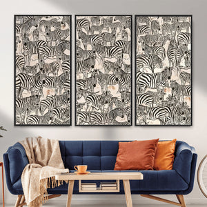 Abstract Zebra Wall Art Canvas Print for Farmhouse Decor