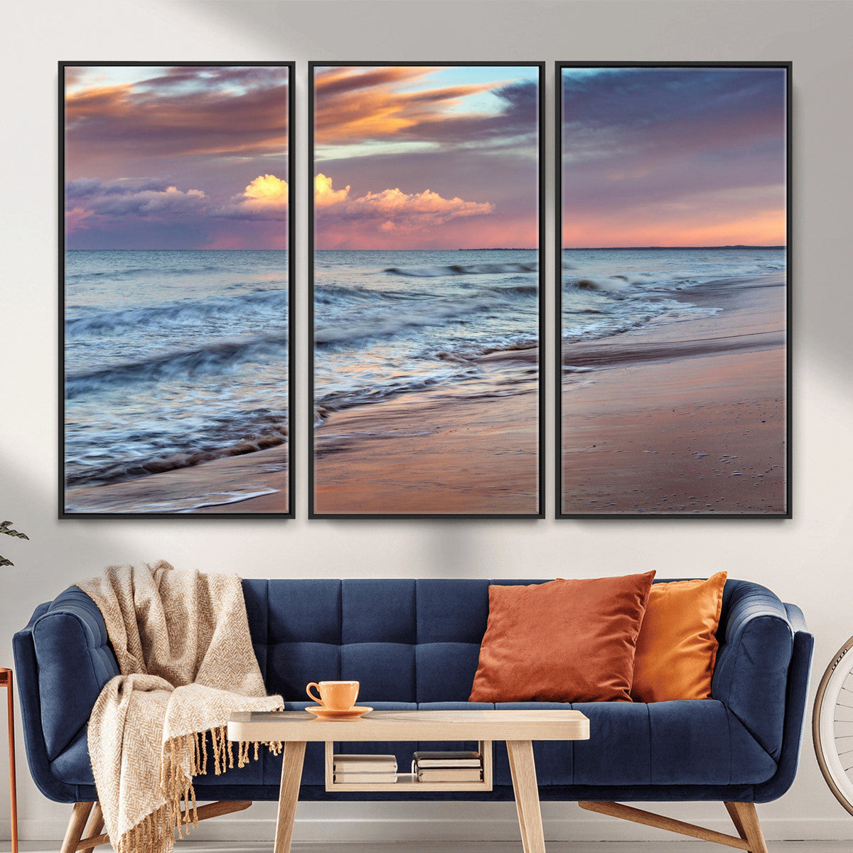 Ocean Sunset Wall Art Canvas Print – Coastal Beach