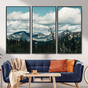 Mountain Forest Wall Art Canvas Print, Alpine Pine Tree