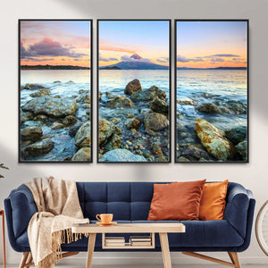 Mayon Volcano Seascape Wall Art Canvas Print, Tropical Ocean