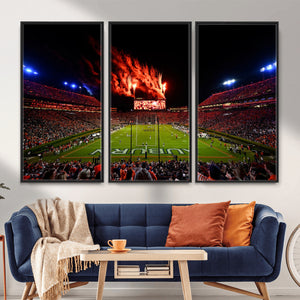 Auburn Stadium Wall Art Canvas Print, College Football Night