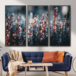 Winter Heather Wall Art Canvas Print, Frosted Floral Nature