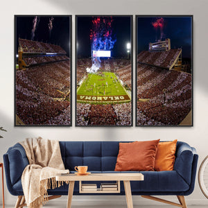 Oklahoma Memorial Stadium Wall Art Canvas Print – Oklahoma