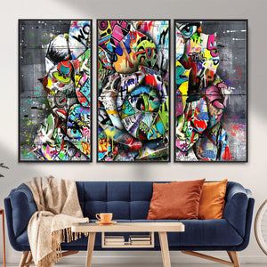 Abstract Graffiti Collage Street Art Wall Art Canvas Print