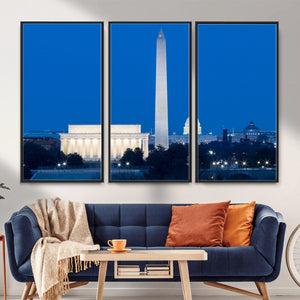 Washington DC Skyline Wall Art Canvas Print – Lincoln