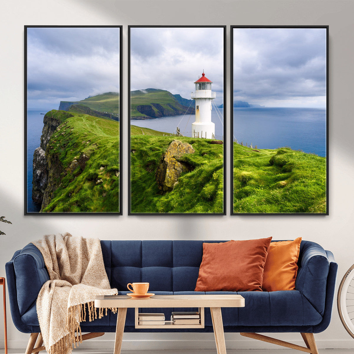 Cliffside Lighthouse Wall Art Canvas Print – Coastal