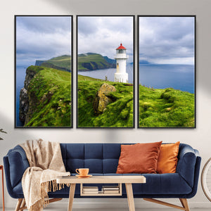 Cliffside Lighthouse Wall Art Canvas Print – Coastal