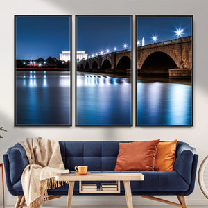 Washington DC Wall Art Canvas Print – Lincoln Memorial Night
