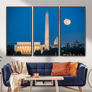 Washington DC Skyline Wall Art Canvas Print – Lincoln