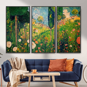 Gustav Klimt Boho Mountain Landscape Large Wall Art,