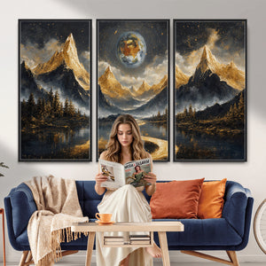 Abstract Mountain Wall Art Canvas Print Modern Landscape Painting Print