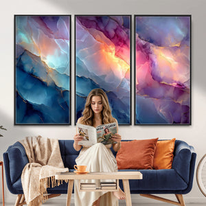Colorful Abstract Canvas Wall Art Print, Vibrant Popup Color Art Print