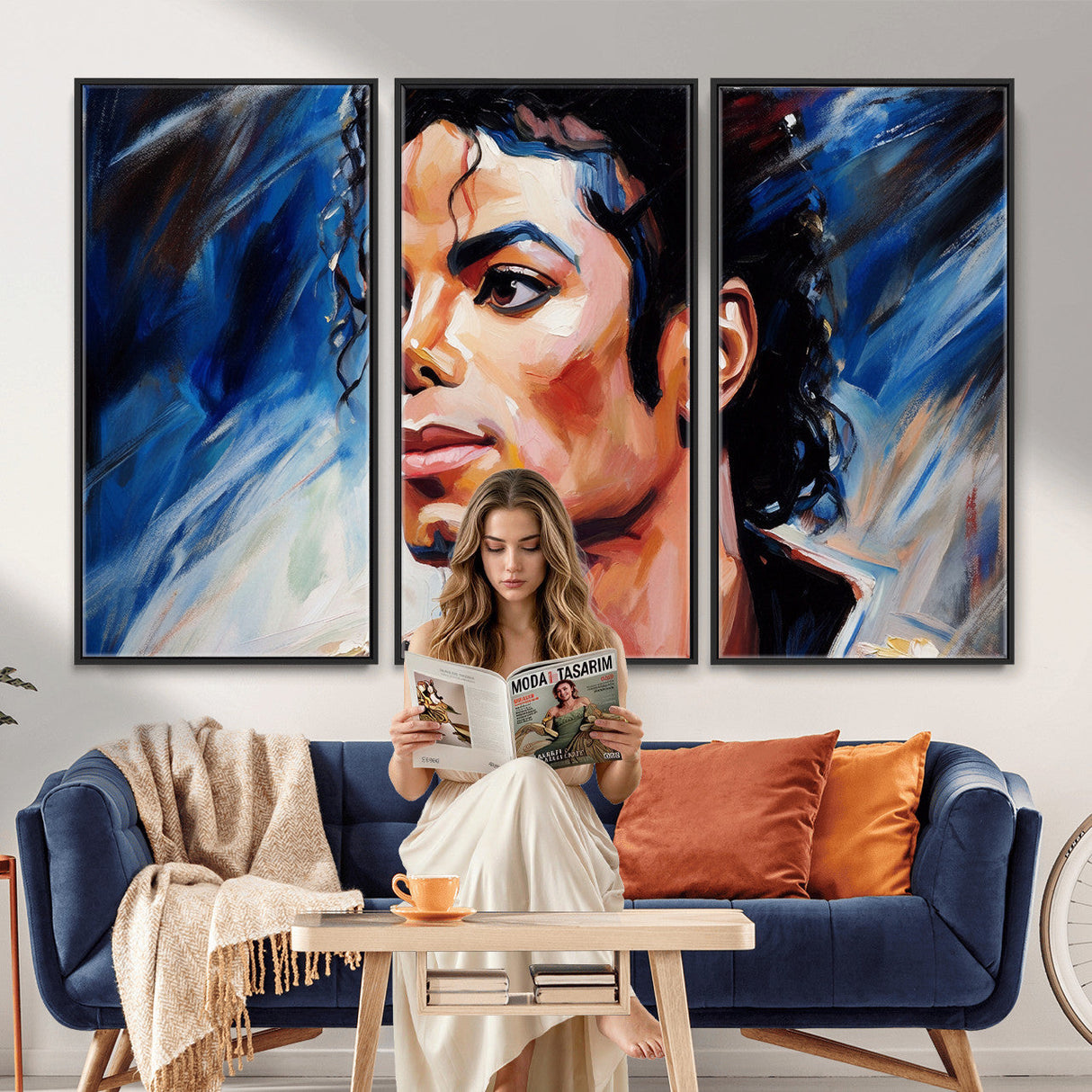 Abstract Michael Jackson Photo Wall Art Canvas Print