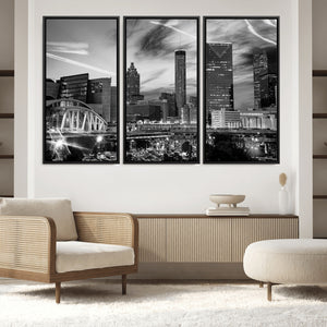Black and White Atlanta Wall Art Canvas Print
