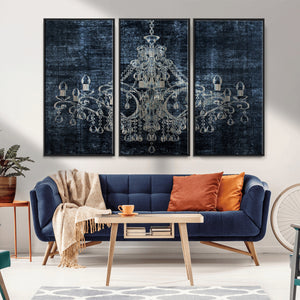Dark Chandelier Wall Art Canvas Print