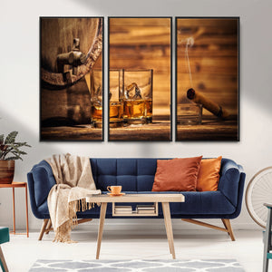 Rustic Whiskey and Barrel Canvas Print