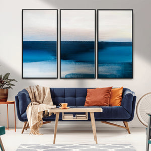 Dark Blue Abstract Wall Art Canvas Print