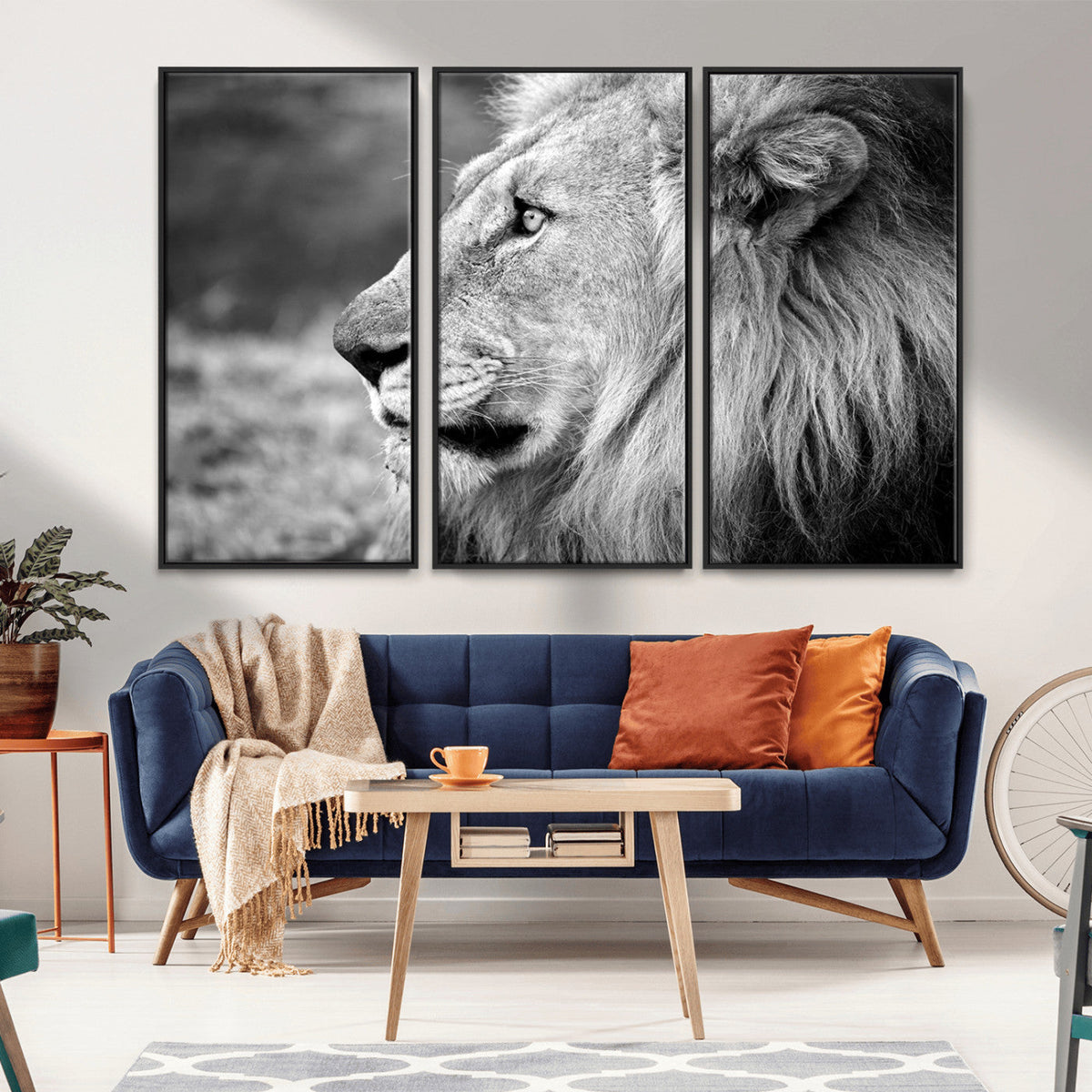 Lion Wall Art Canvas Print – Framed Majestic Wildlife