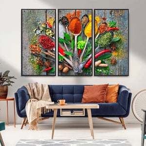 Spoonful of Spices Cooking Wall Art Canvas Print - Vibrant