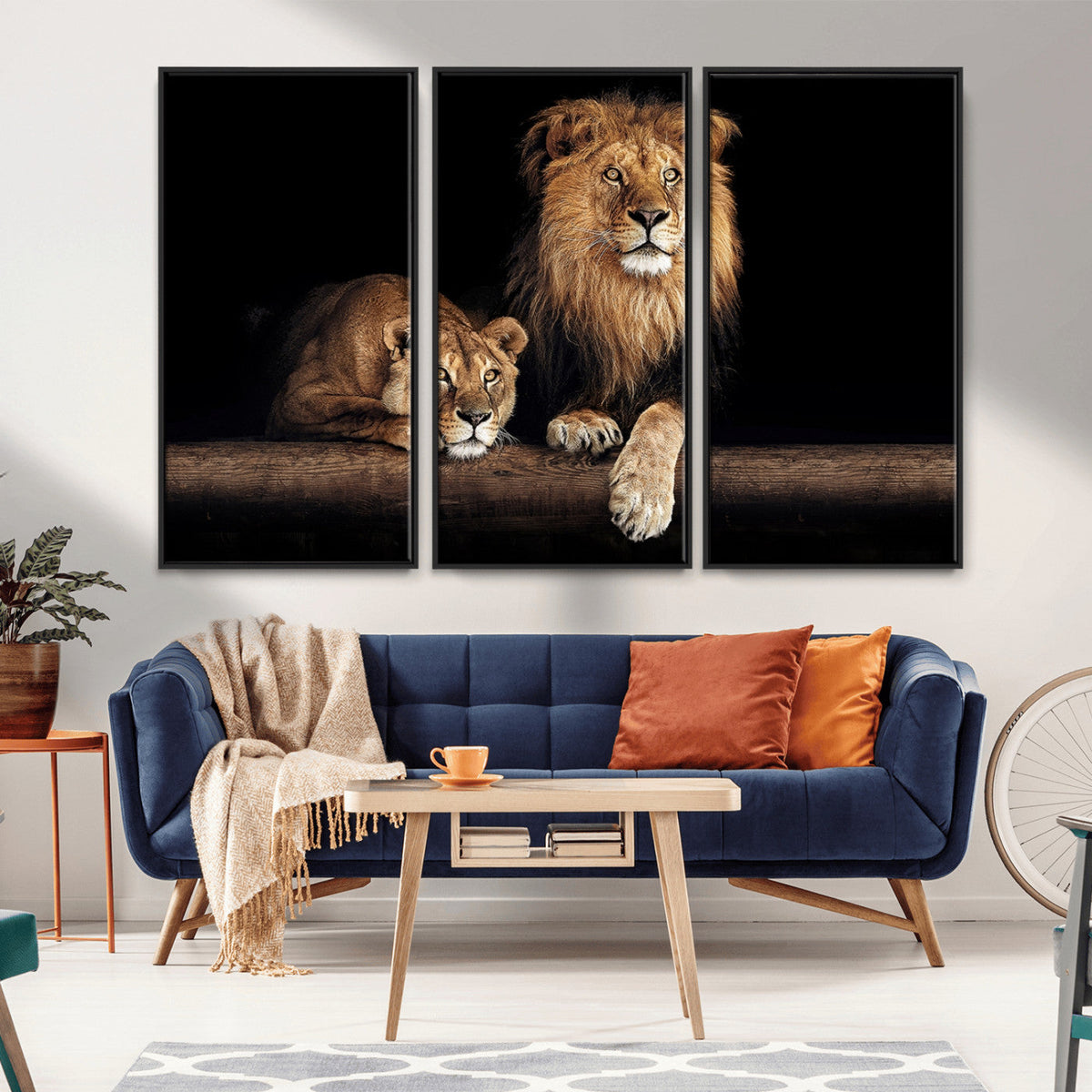 Lion Canvas Wall Art – Majestic Animal Print Artwork for
