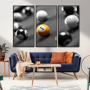 Wall Art Pool Table and Balls Canvas Print