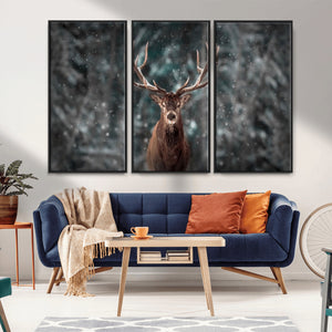Wall Art Deer Art Animal Canvas, Framed Wall Art Deer Canvas