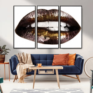 Close Up Lips Wall Art Canvas Print