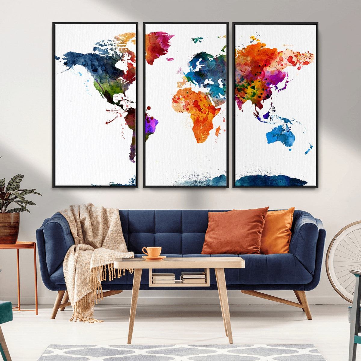 World Map Canvas Print – Detailed Map of the World Wall Art