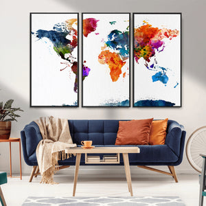 World Map Canvas Print – Detailed Map of the World Wall Art
