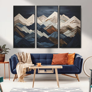 Mountain Wall Art – Modern Geometric Landscape Canvas Print,