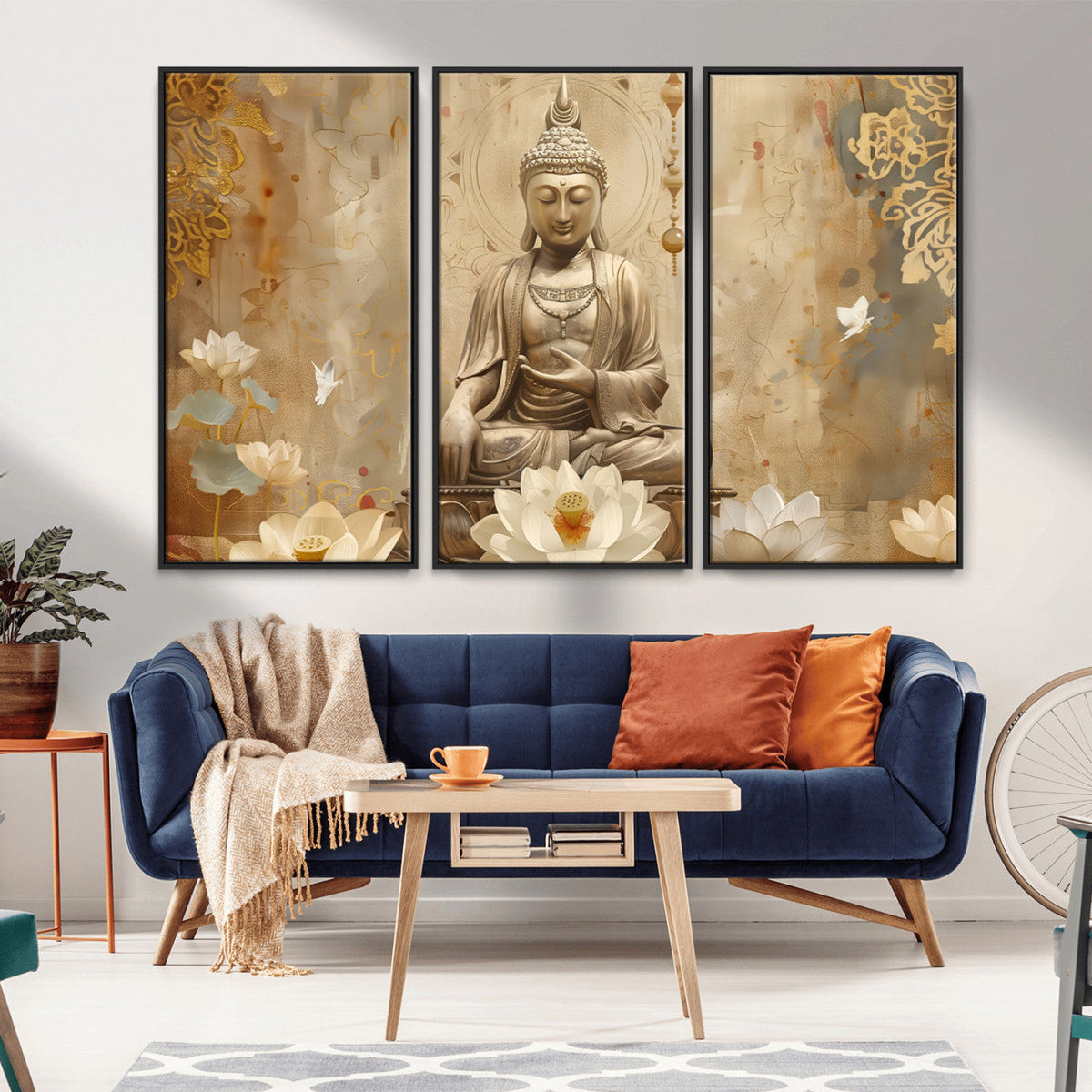 Buddha Wall Art Canvas Print, Buddha Meditation Room Decor,