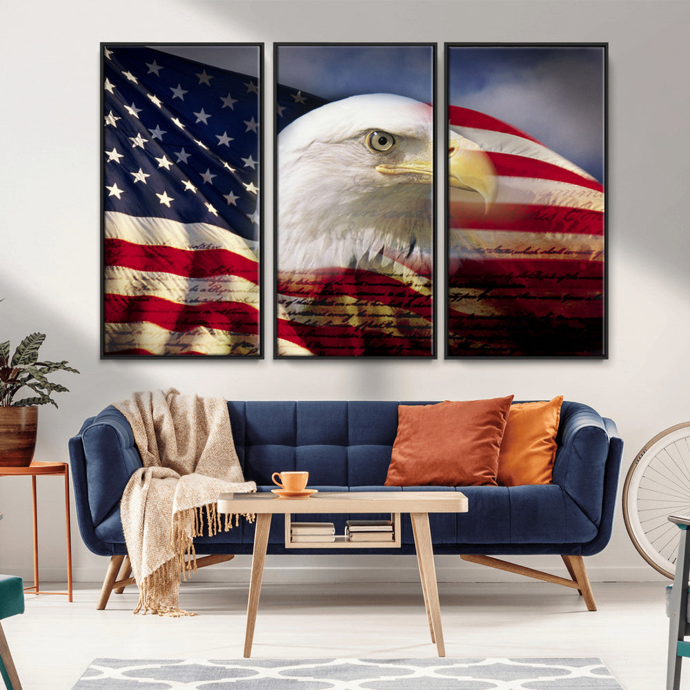 American Flag Eagle Symbol Wall Art, American Flag Eagle