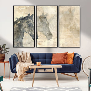 Abstract Horse Canvas Print | Modern Farmhouse Wall Art |