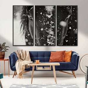 Winter Horse Snow Wall Art Canvas Print